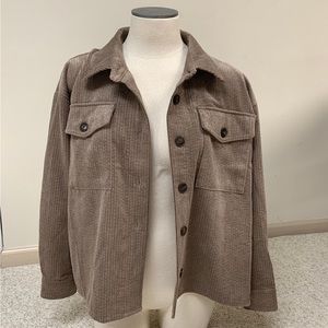 NWT Taupe Brown Button-Down Shacket